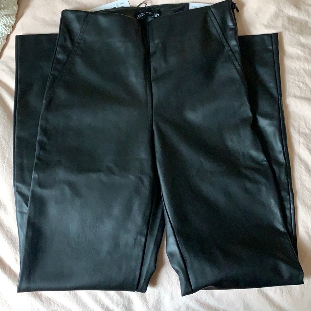 NWT Zara faux leather pants